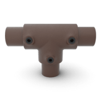 Buiskoppeling Lang T-stuk - vintage bruin-C / 33,7 mm